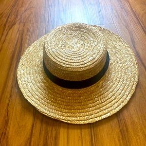 Lack of color boater hat 56cm